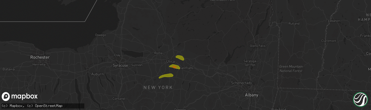 Hail map in Newport, NY on August 4, 2023
