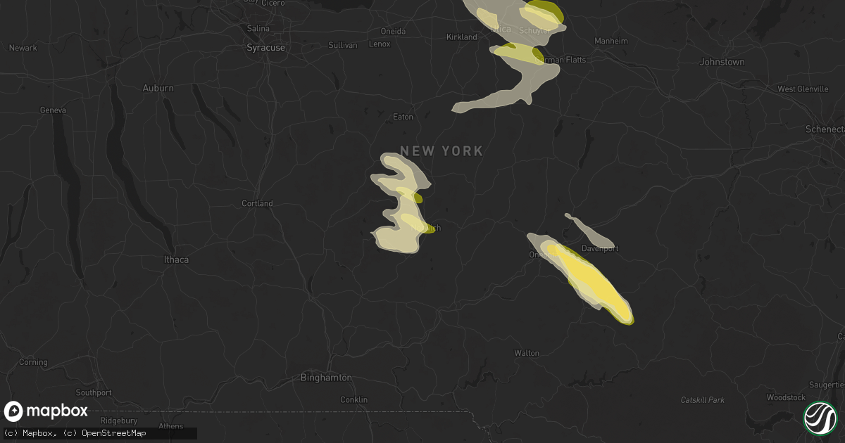 Hail map in Norwich, NY on August 4, 2023