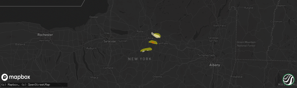 Hail map in Sauquoit, NY on August 4, 2023