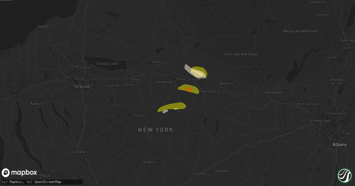 Hail map in Sauquoit, NY on August 4, 2023