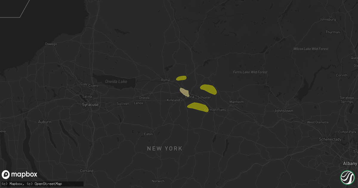 Hail map in Whitesboro, NY on August 4, 2023