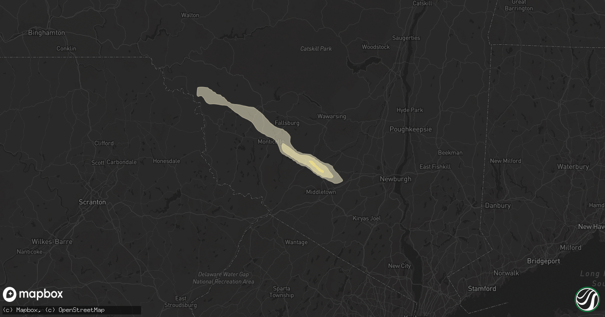 Hail map in Wurtsboro, NY on August 4, 2023