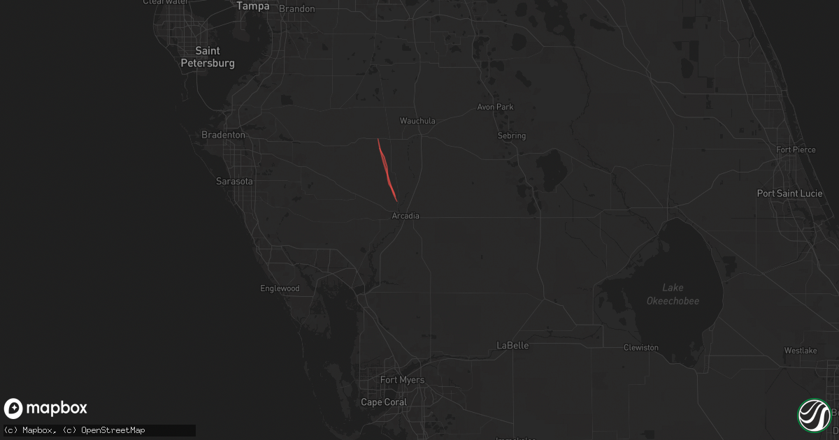 Hail map in Arcadia, FL on August 4, 2024