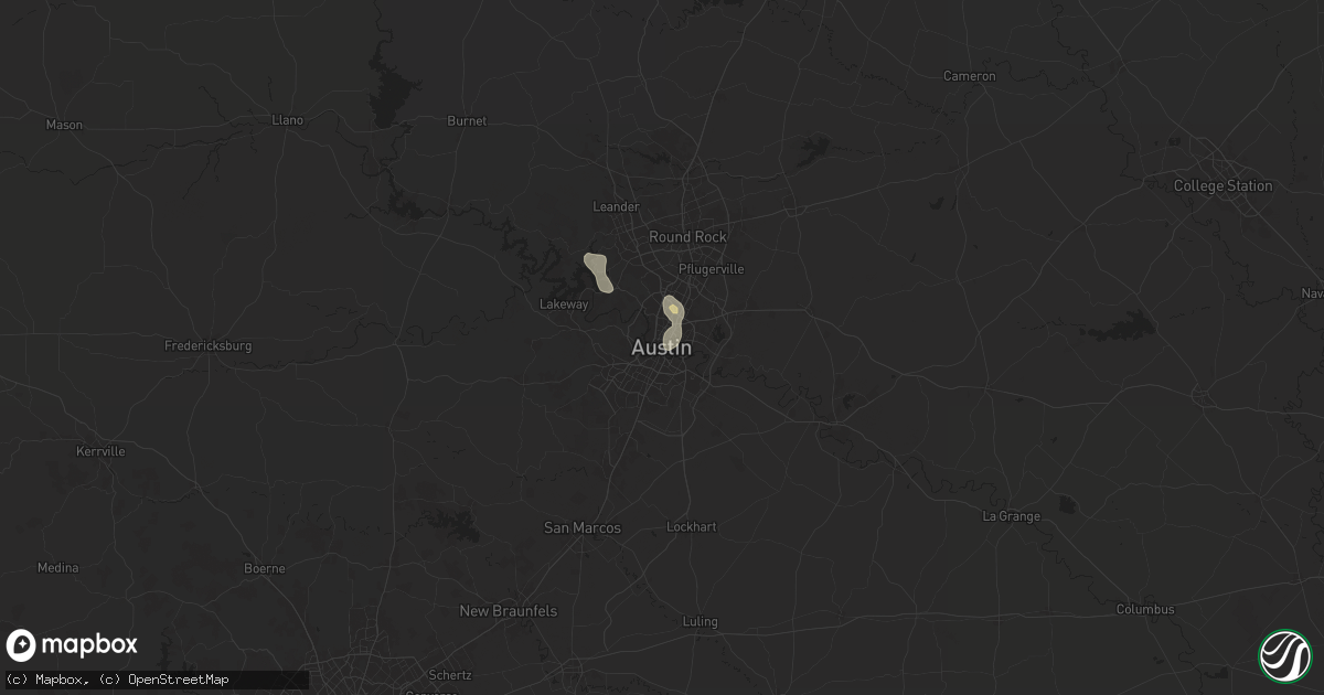 Hail map in Austin, TX on August 4, 2024