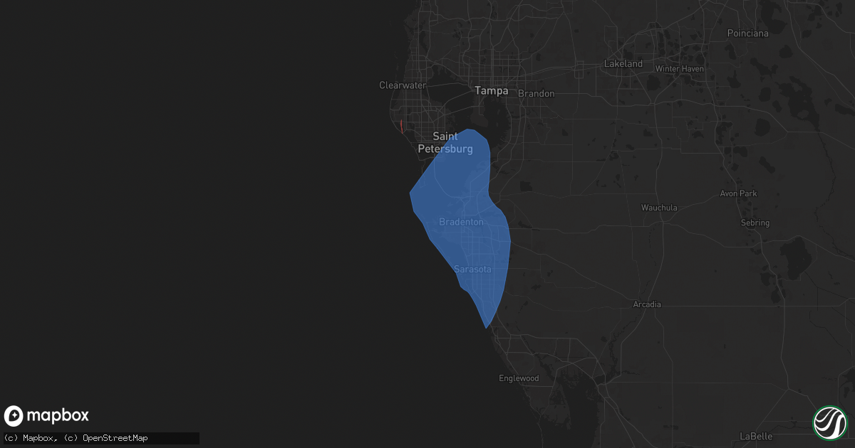 Hail map in Bradenton Beach, FL on August 4, 2024