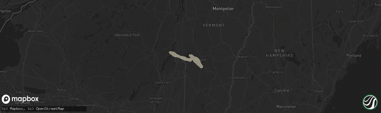 Hail map in Castleton, VT on August 4, 2024