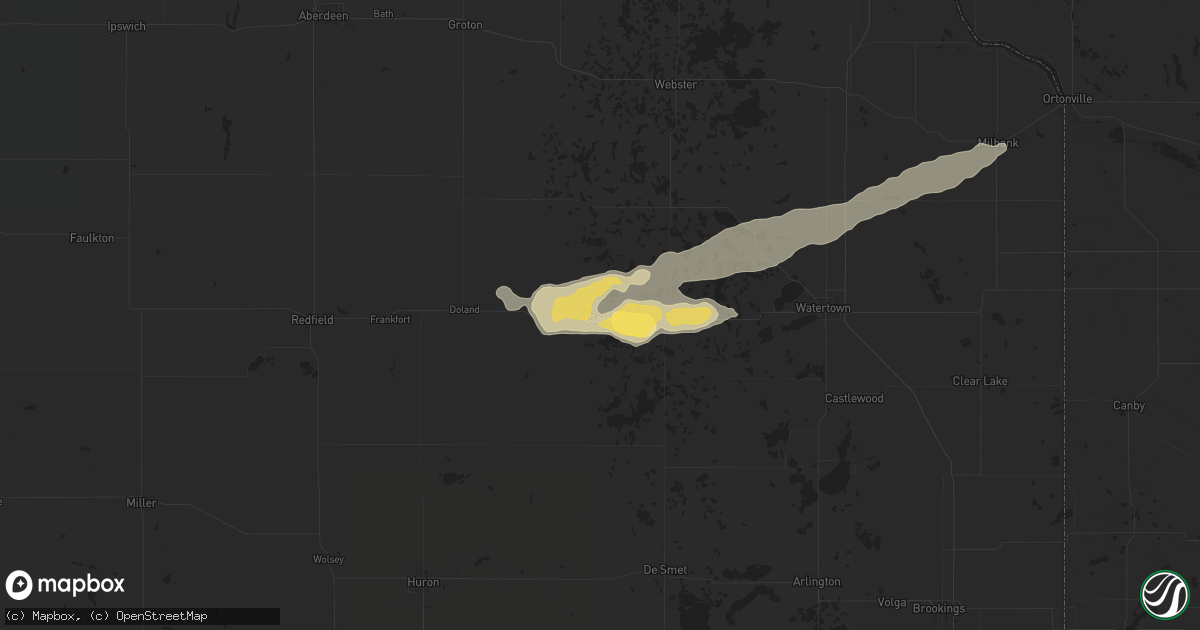 Hail map in Clark, SD on August 4, 2024