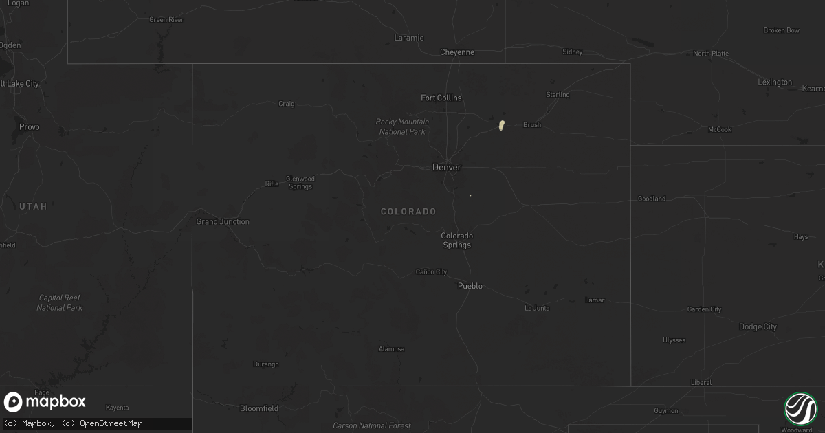 Hail map in Colorado on August 4, 2024