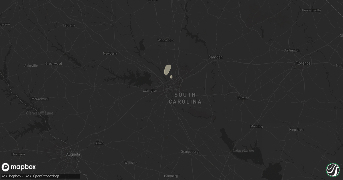 Hail map in Columbia, SC on August 4, 2024