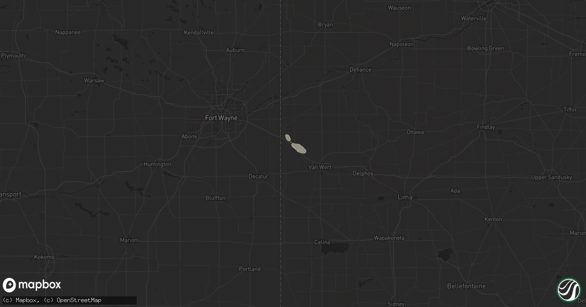 Hail map in Convoy, OH on August 4, 2024