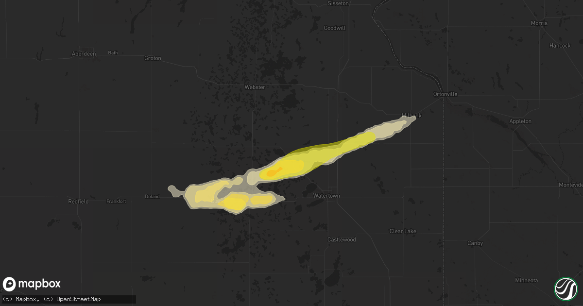 Hail map in Florence, SD on August 4, 2024