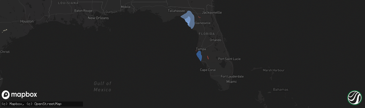 Hail map in Florida on August 4, 2024