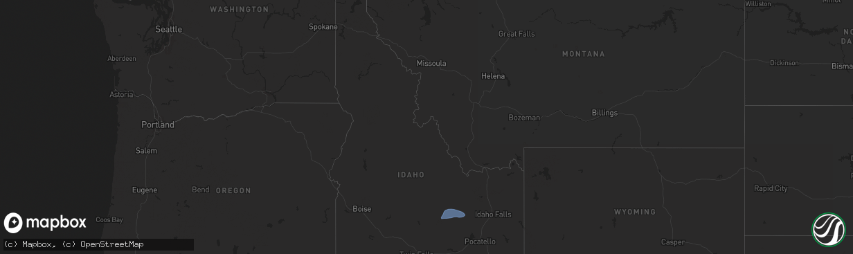 Hail map in Idaho on August 4, 2024