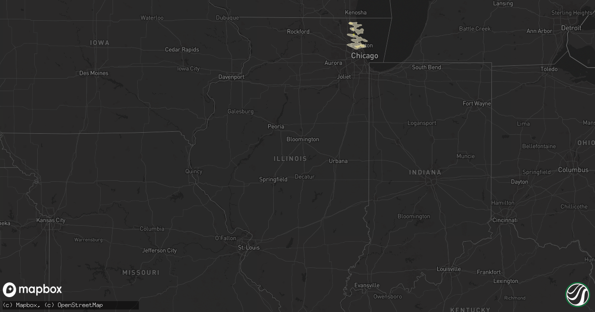 Hail map in Illinois on August 4, 2024