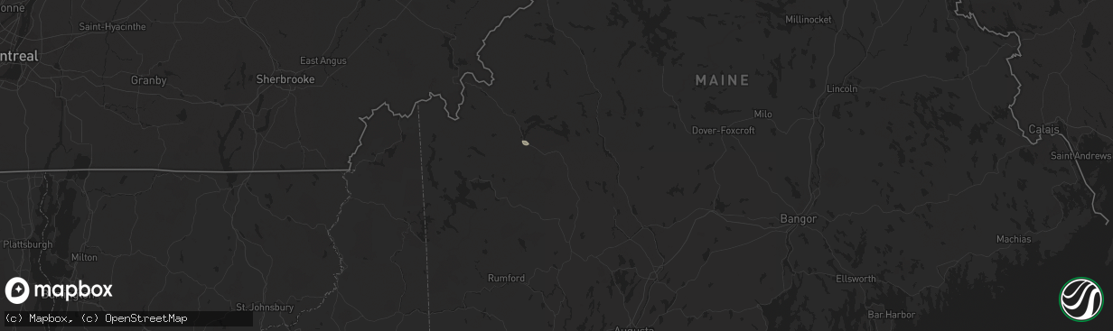 Hail map in Kingfield, ME on August 4, 2024