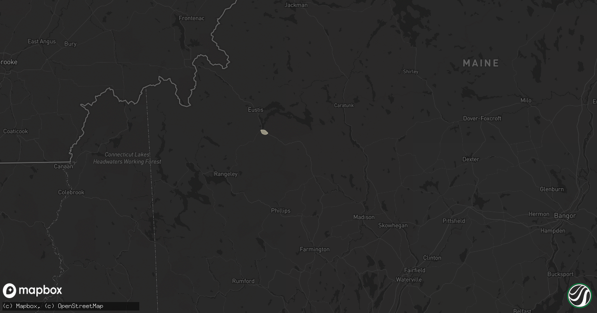Hail map in Kingfield, ME on August 4, 2024
