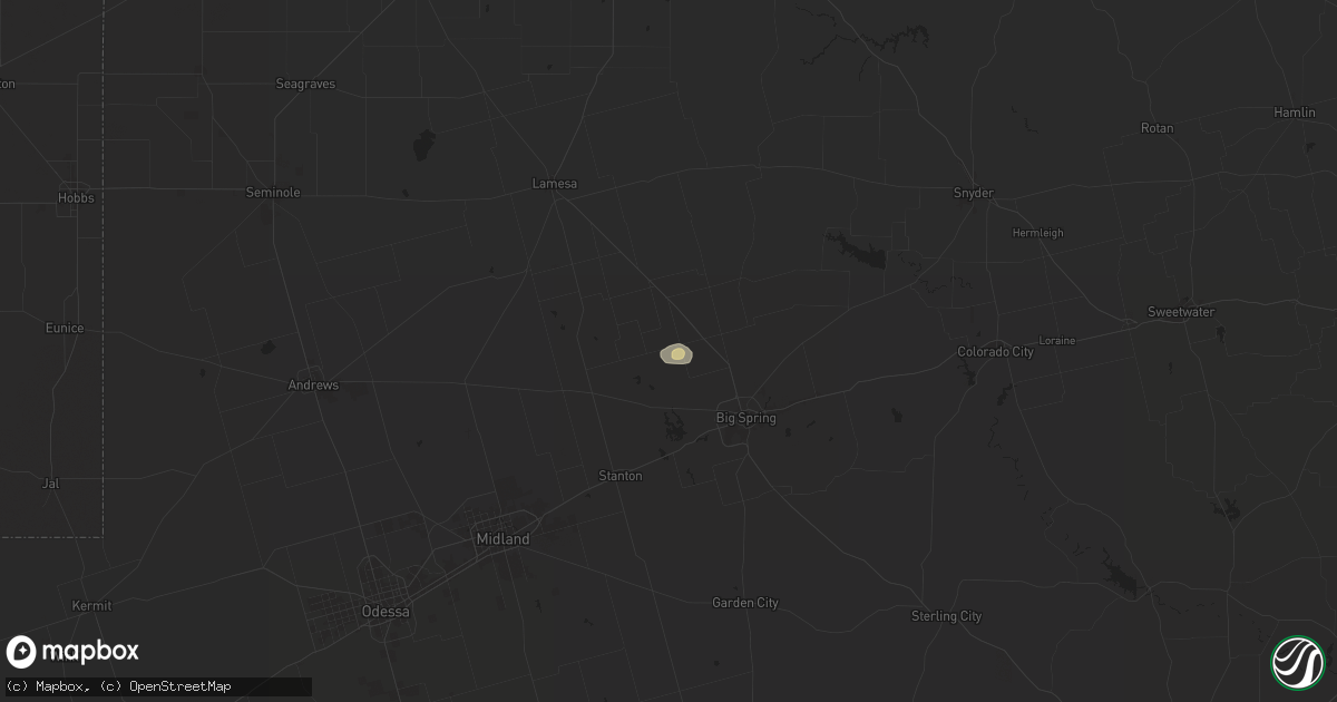 Hail map in Knott, TX on August 4, 2024