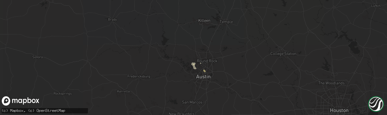 Hail map in Leander, TX on August 4, 2024