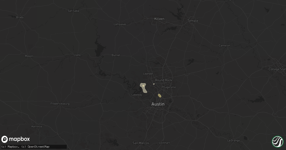 Hail map in Leander, TX on August 4, 2024