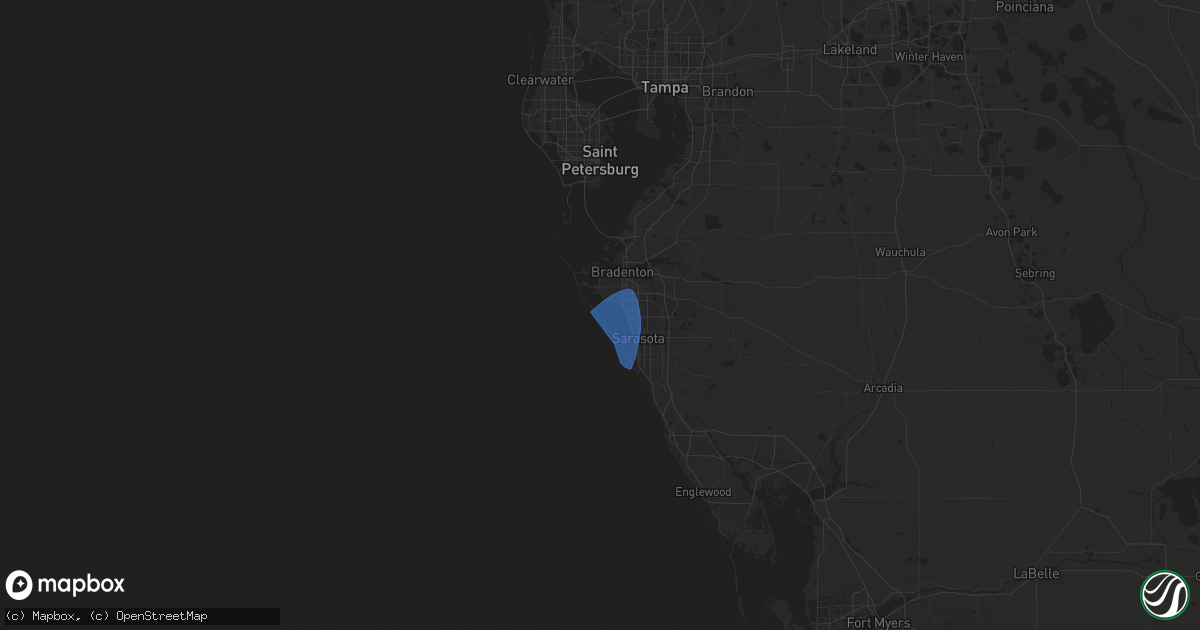 Hail map in Longboat Key, FL on August 4, 2024