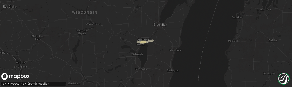 Hail map in Menasha, WI on August 4, 2024