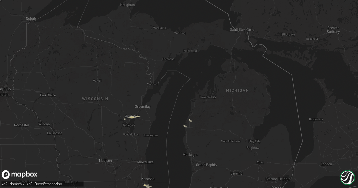 Hail map in Michigan on August 4, 2024