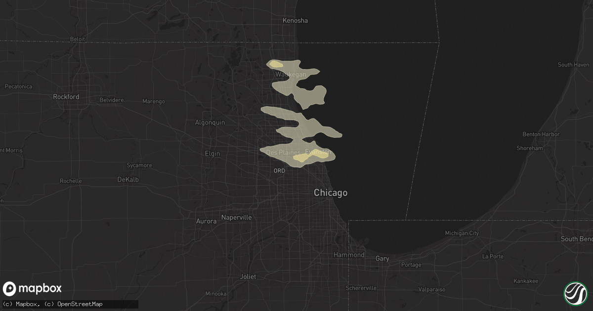 Hail map in Niles, IL on August 4, 2024