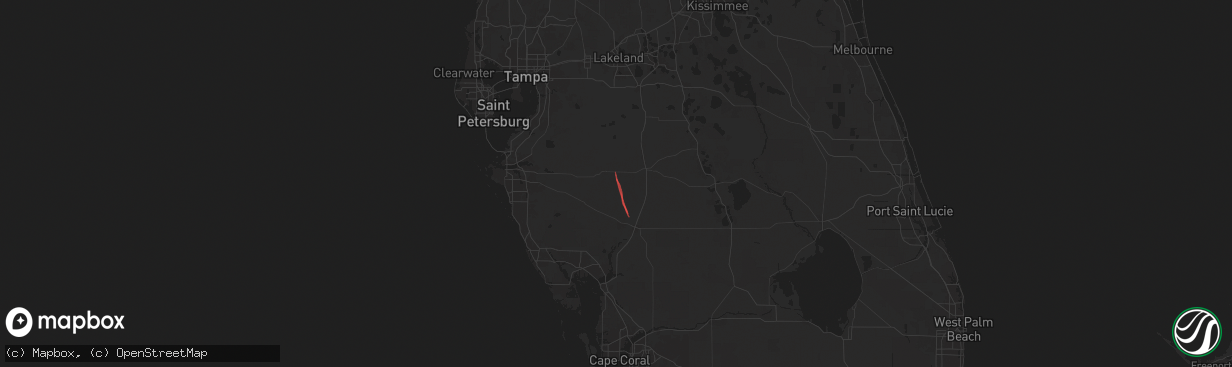 Hail map in Ona, FL on August 4, 2024