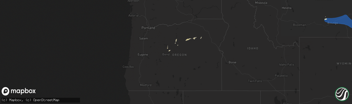 Hail map in Oregon on August 4, 2024