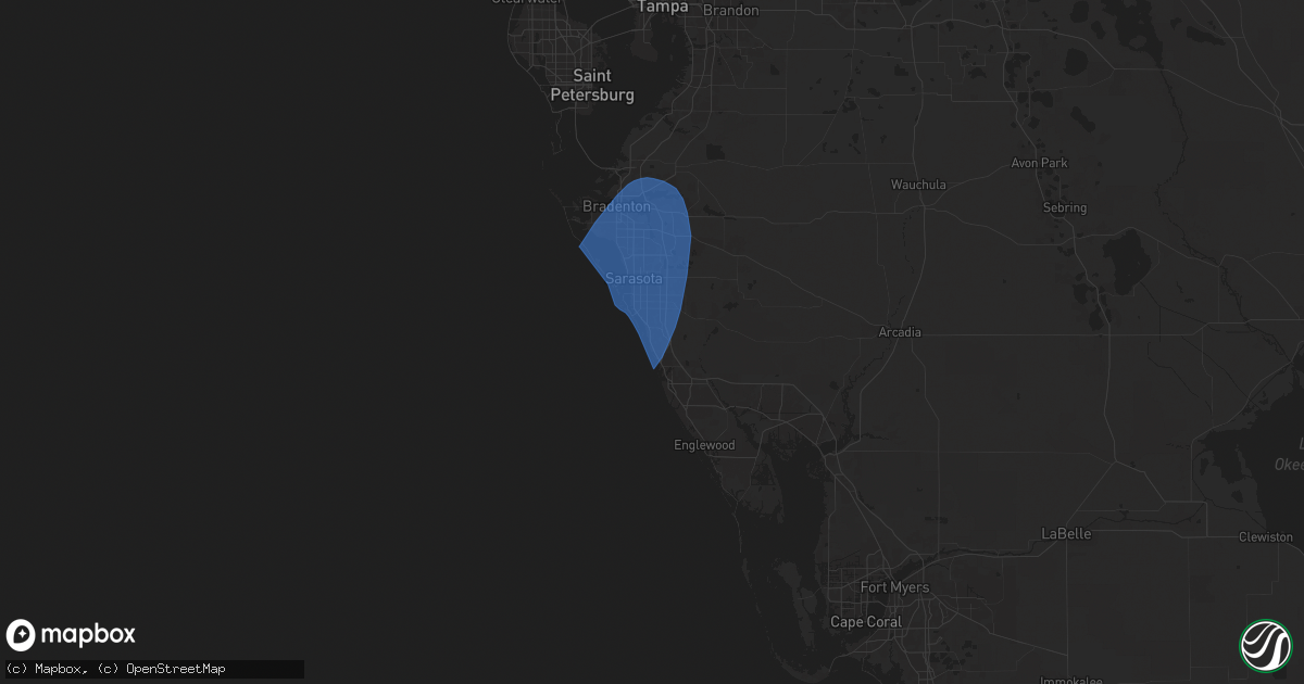 Hail map in Osprey, FL on August 4, 2024