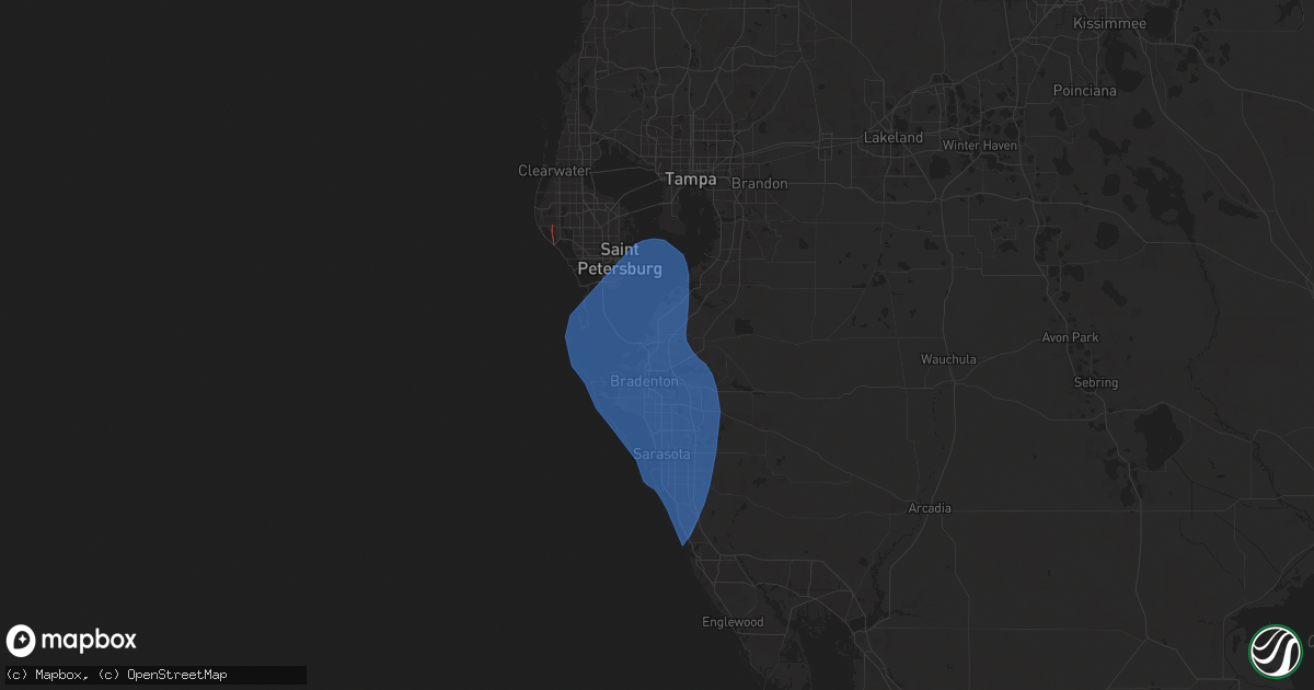 Hail map in Palmetto, FL on August 4, 2024