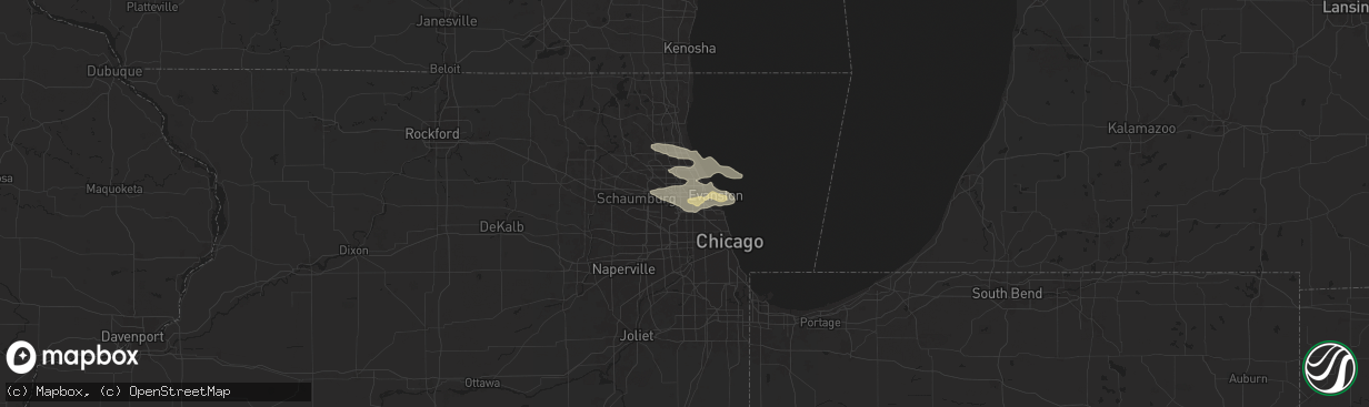 Hail map in Park Ridge, IL on August 4, 2024