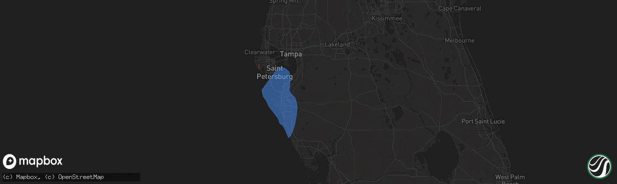 Hail map in Parrish, FL on August 4, 2024