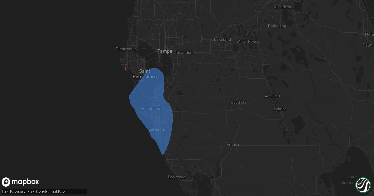 Hail map in Parrish, FL on August 4, 2024