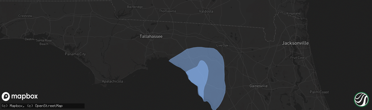 Hail map in Perry, FL on August 4, 2024