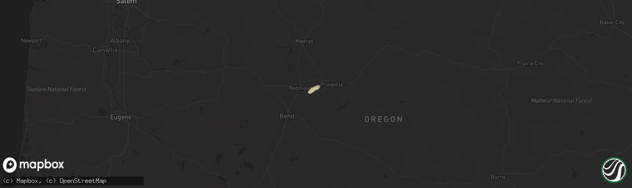 Hail map in Powell Butte, OR on August 4, 2024