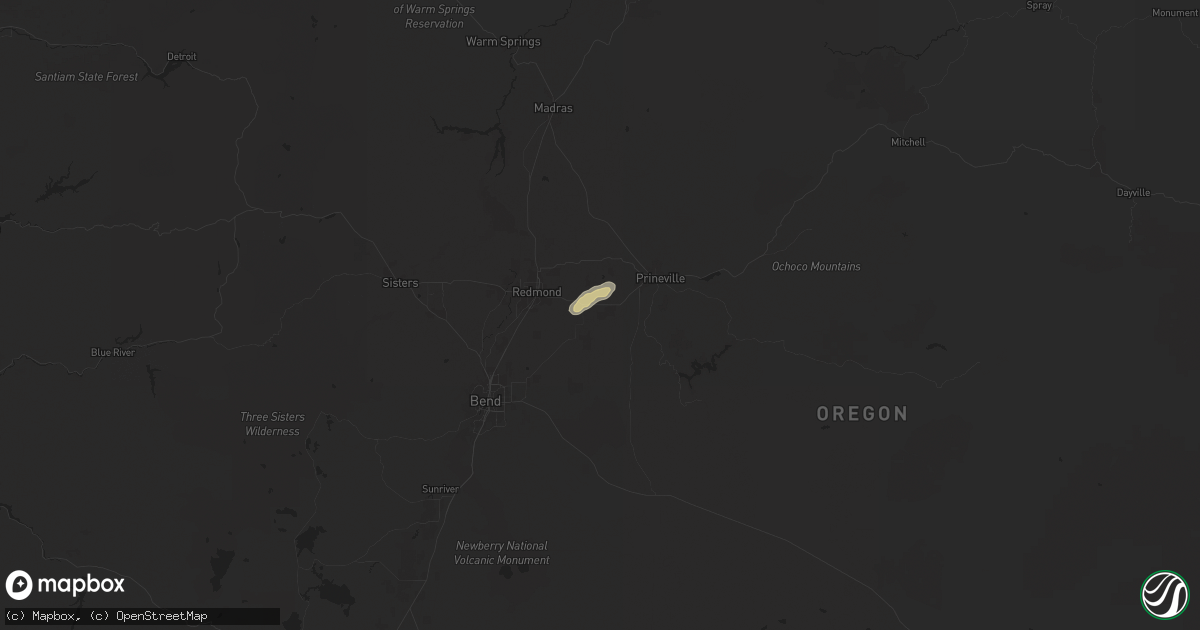 Hail map in Powell Butte, OR on August 4, 2024