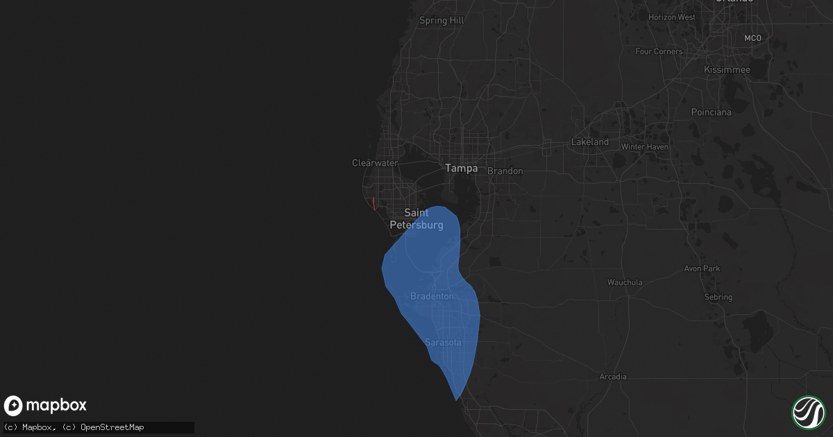Hail map in Saint Petersburg, FL on August 4, 2024