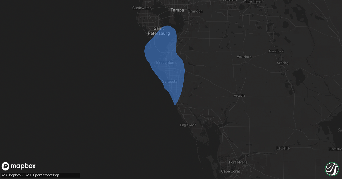 Hail map in Sarasota, FL on August 4, 2024