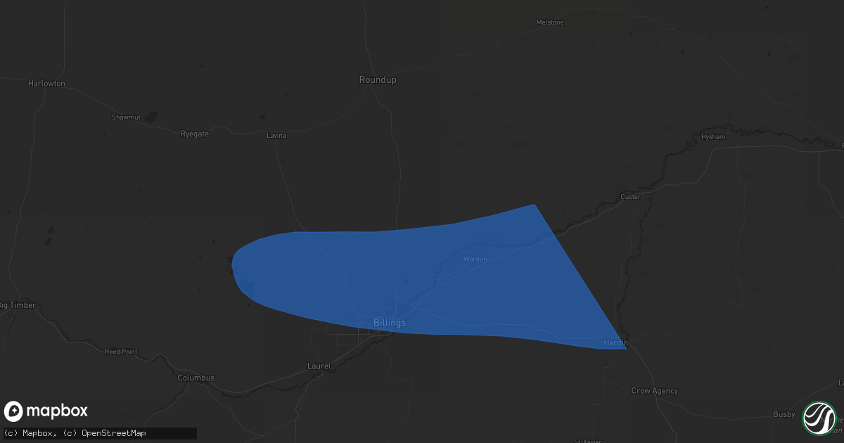 Hail map in Shepherd, MT on August 4, 2024