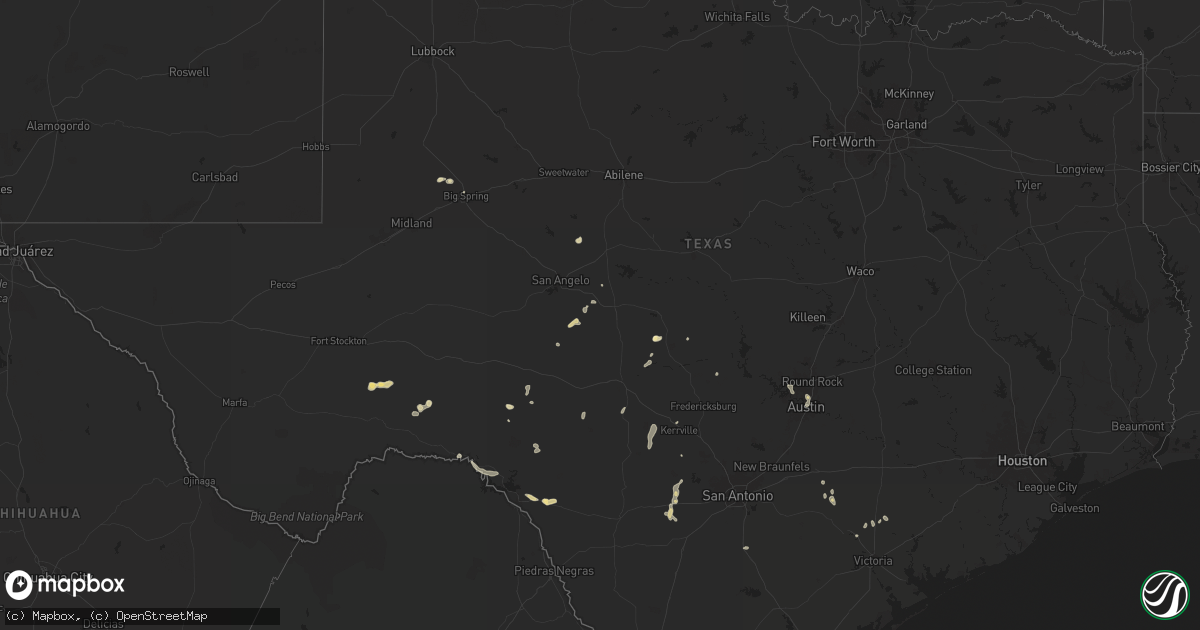 Hail map in Texas on August 4, 2024