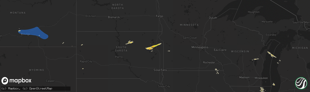 Hail map on August 4, 2024