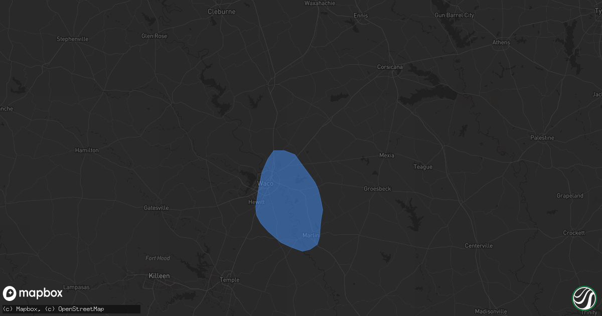 Hail map in Axtell, TX on August 4, 2025