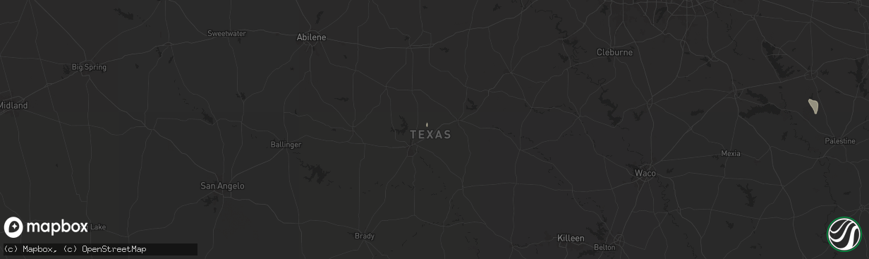 Hail map in Blanket, TX on August 4, 2025