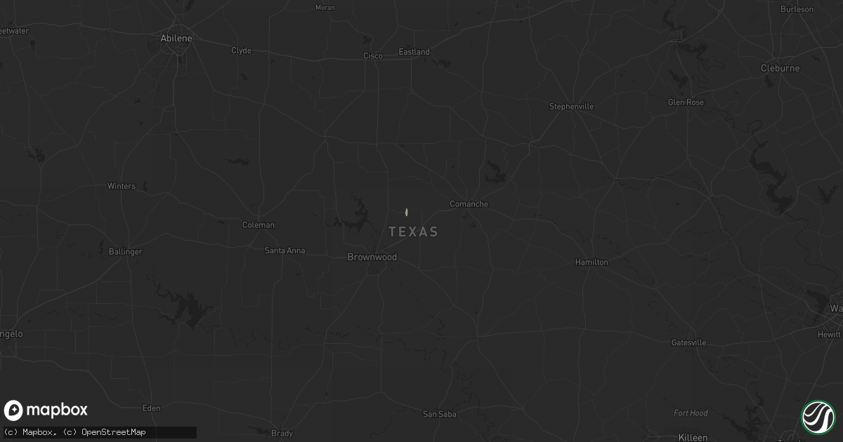 Hail map in Blanket, TX on August 4, 2025