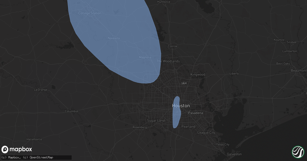 Hail map in Cypress, TX on August 4, 2025