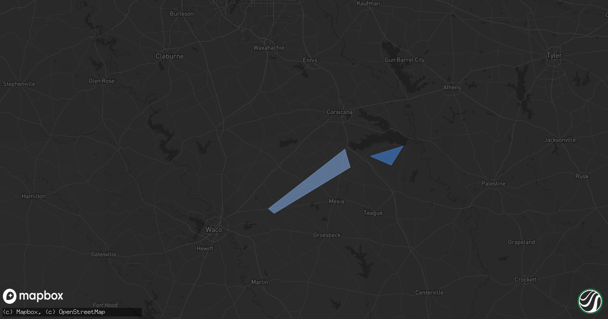 Hail map in Dawson, TX on August 4, 2025