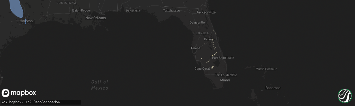 Hail map in Florida on August 4, 2025