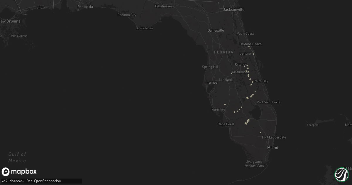 Hail map in Florida on August 4, 2025