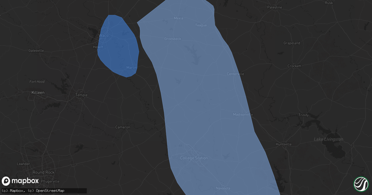 Hail map in Franklin, TX on August 4, 2025